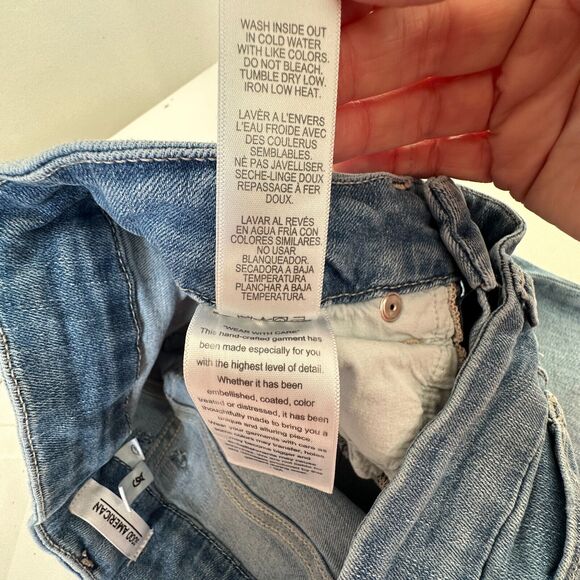 Good American Blue Good Legs Cropped Mid-Rise Body Hug Booty Shaping Raw Hem 28 - Picture 13 of 15